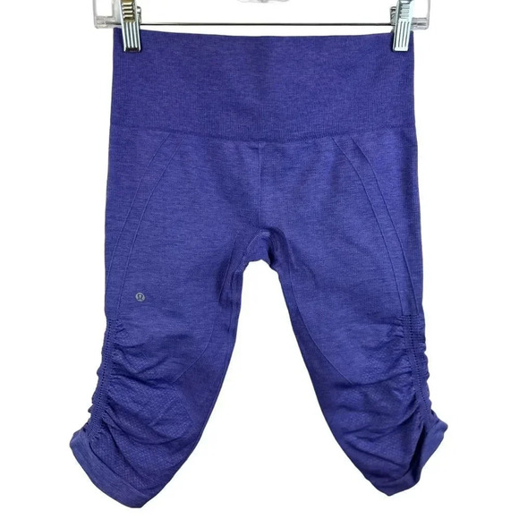 Lululemon In The Flow Crop II Heathered Purple Leggings Size 6 - Picture 12 of 16